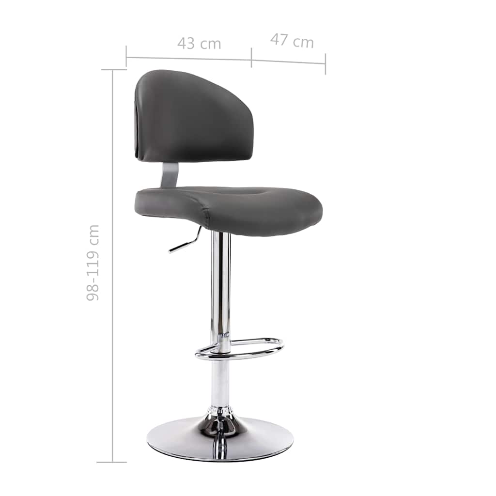 Bancos de bar 2 pcs couro artificial cinzento — foto 7