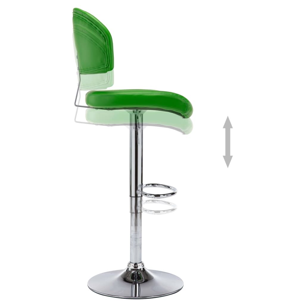 Bancos de bar 2 pcs couro artificial verde — foto 7