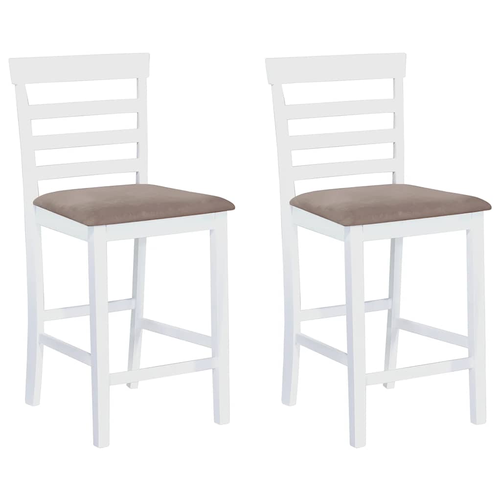 Bancos de bar 2 pcs tecido branco — foto 1