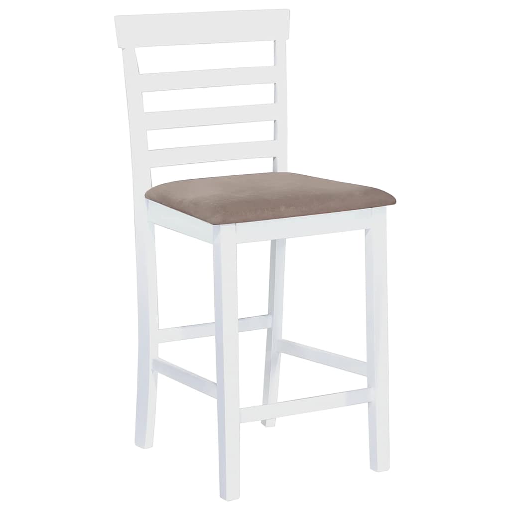 Bancos de bar 2 pcs tecido branco — foto 2