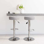 Bancos de bar 2 pcs tecido cinzento — foto 1