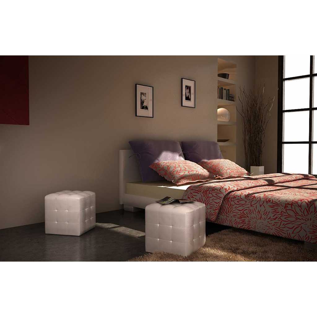 Bancos em cubo 2 pcs branco — foto 1
