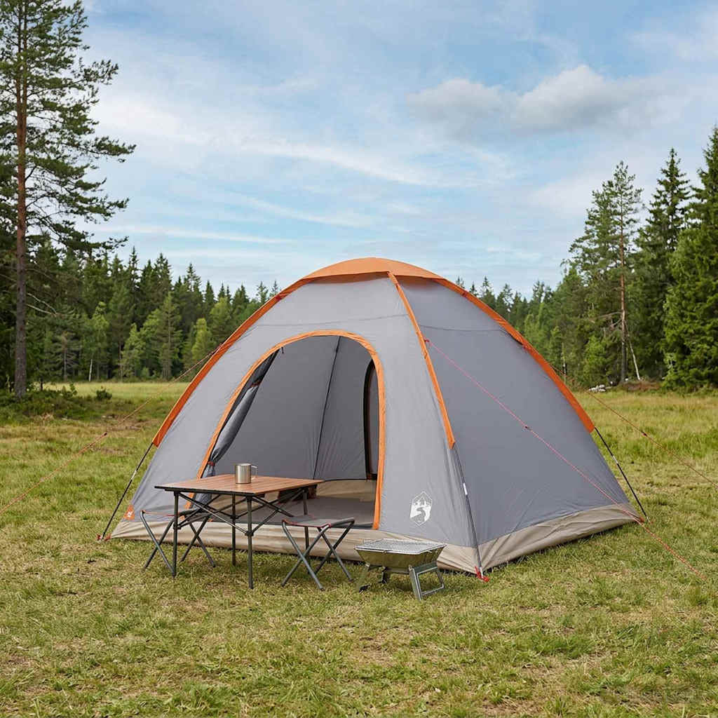 Barraca de Camping 4 pessoa Cinzento e Laranja — foto 1