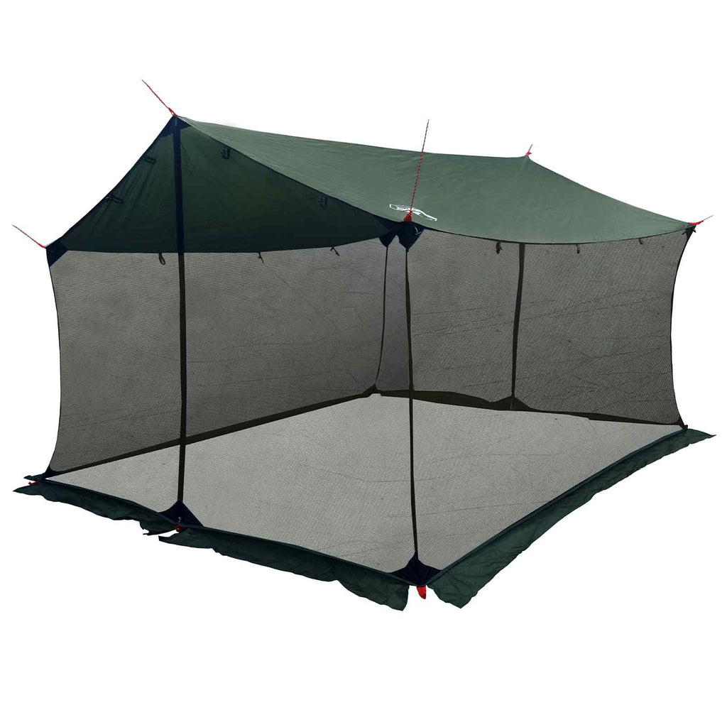 Barraca de Camping com Paredes de Malha Verde Exército — foto 2