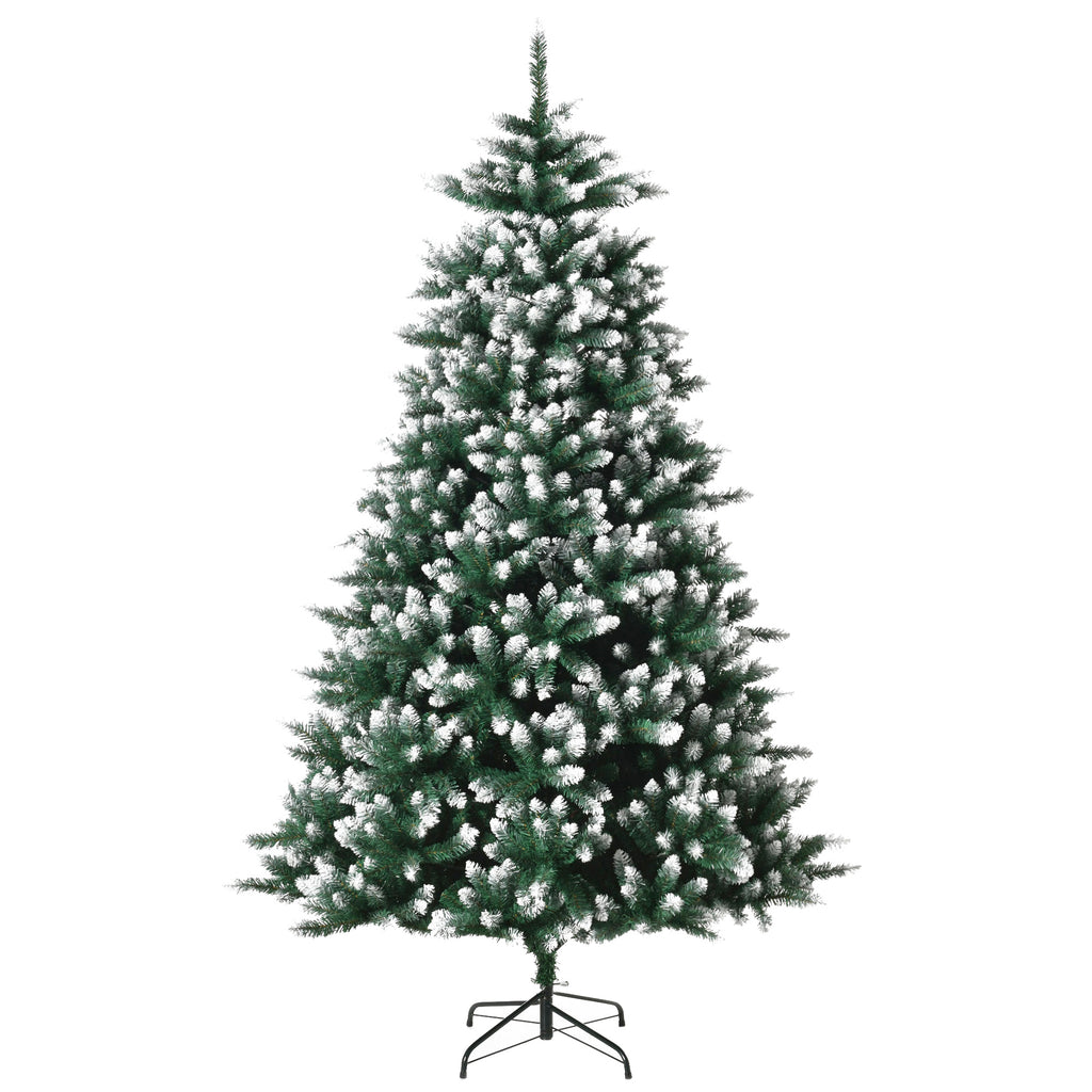 HOMCM Árvore de natal de 210 cm 2012ramos com Suporte Metálico Árvore de Natal de ponta branca artificial Realista para interiores Verde — foto 1