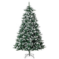 HOMCM Árvore de natal de 210 cm 2012ramos com Suporte Metálico Árvore de Natal de ponta branca artificial Realista para interiores Verde — foto 1
