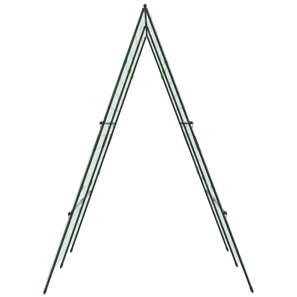 Treliça de Jardim Triangular Suporte para Plantas Trepadeiras com Estrutura em Aço para Frutas Legumes Flores e Decoração para Exterior Pátio Varanda 180x100x180 cm Verde — foto 7