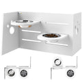 Comedouro para Cães Elevado Comedouro para Animais com 3 Alturas 2 Tigelas 2x1L e Sistema de Alimentação Lenta para Cães Pequenos Médios e Grandes 63x58,5x40 cm Branco — foto 1