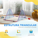 Barra de Ginástica Artística Barra Horizontal Dobrável com Altura Ajustável Equipamento de Ginástica para Treino em Casa para Crianças 154x106,2x88,5-128,5 cm Rosa — foto 7