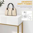 Mesa Consola Moderna Mesa de Entrada com 2 Gavetas e Pés de Aço Anti-tombo para Entrada Sala Corredor 80x31,5x75 cm Branco — foto 7