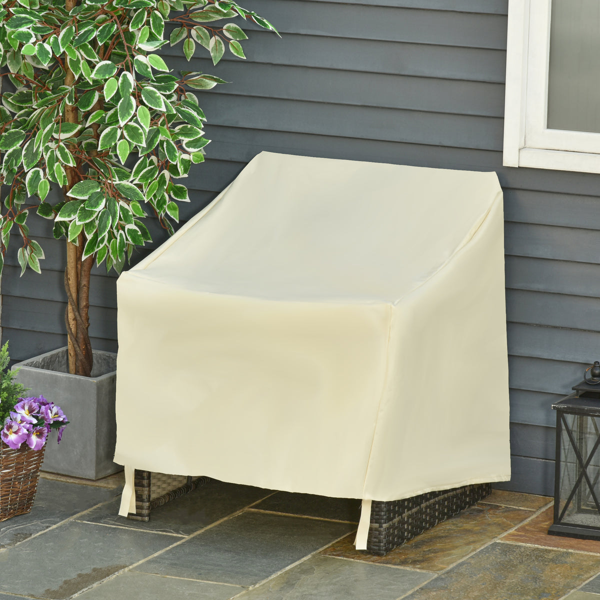 Capa de Proteção para Cadeiras Cobertura de Móveis Proteção contra Chuva e Sol 68x87x77 cm 600D tecido Oxford — foto 2
