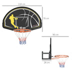 Tabela de Basquetebol de Parede Tabela de Basquetebol para Interior e Exterior 110x90x70 cm Preto e Amarelo — foto 3
