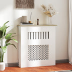Cobertura para Radiadores Proteção Radiador de MDF 78x19x81 cm Cobertura de Radiador Desenho Moderno de Ripas e Colmeia para Sala Quarto Branco — foto 2