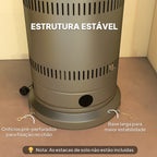 Aquecedor a Gás Butano 13 KW Aquecedor de Exterior a Gás Portátil com Temperatura Ajustável Proteção Contra Tombos Ignição Piezoelétrica e Rodas Adequado para Butano e Propano 82x82x222 cm Cinzento — foto 7