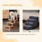 Escada para Animais de Estimação com 4 Degraus 2 em 1 com Capa Removível e Lavável Escada para Cães Gatos Carga 30kg 60x35x44 cm Cinza Escuro — foto 5