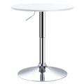 Mesa de bar ajustável em altura com base redonda e antideslizante para cozinha sala de jantar Ø60x69-93 cm Branco — foto 1