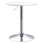 Mesa de bar ajustável em altura com base redonda e antideslizante para cozinha sala de jantar Ø60x69-93 cm Branco — foto 1