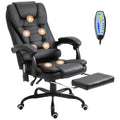 Massage Chair with 7 Massage Points, Reclining Office Chair, Adjustable Height, Footrest 67x79x111-121 cm Black