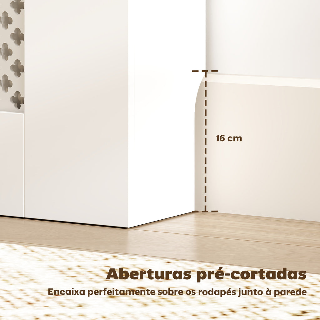 Cobertura para Radiadores Proteção Radiador de MDF 78x19x81 cm Cobertura de Radiador Desenho Moderno de Ripas e Colmeia para Sala Quarto Branco — foto 7