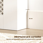 Cobertura para Radiadores Proteção Radiador de MDF 78x19x81 cm Cobertura de Radiador Desenho Moderno de Ripas e Colmeia para Sala Quarto Branco — foto 7
