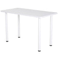 Mesa de Cozinha Mesa de Jantar Retangular com Pés de Aço e Almofadas Ajustáveis 120x60x76cm Branco — foto 1
