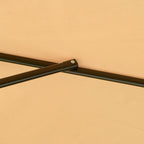 Chapéu de Sol de Jardim Ø265 cm Chapéu de Sol Excêntrico com Teto Inclinável Manivela 8 Hastes de Metal e Base Cruzada Proteção Solar para Terraço Varanda Exterior Bege — foto 8