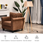 Candeeiro de Pé Moderno para o Quarto, Sala de Estudo, Sala de Estar com Base de Tripé Inoxidável Abajur de Linho Bege 146 cm — foto 5