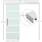 Porta de Correr de Vidro 77,5x205 cm Porta de Correr de Vidro com Trilho Translúcida - Modelo 2 — foto 3