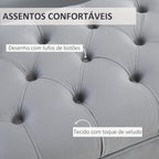 Banco de Pé de Cama com Assento Acolchoado e Pés Metálicos Banco de Quarto para Entrada Corredor Capacidade 120 kg 118x45x42 cm Cinza — foto 5