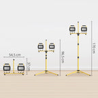 Projetor LED Duplo Recarregável de Alumínio com Tripé Dobrável 8500 Lúmenes IP65 6500K e Cabeças Ajustáveis para Trabalho Interior e Exterior Amarelo e Preto — foto 3