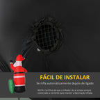 Pai Natal Insuflável com Saco de Presentes 3 Luzes LED IP44 e Inflador Elétrico Decoração de Natal para Interiores e Exteriores 148x85x240cm Vermelho e Verde — foto 6