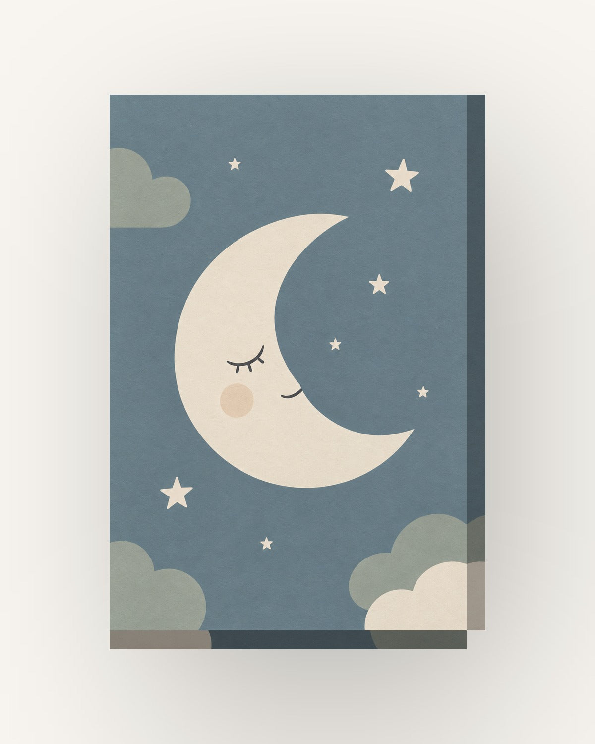 Lua e estrelas · Minimalista · quadro bebé — acabamento:slim