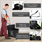 Balde de Limpeza 20L com Rodas e Espremedor Balde para Esfregona com Separador de Água 60x27x70,5 cm Preto — foto 6