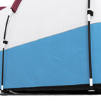 Tenda de Campismo Familiar para 3 Pessoas Tenda de Campismo Dobrável Leve com 2 Divisões Bolsa de Transporte Impermeável 2000 mm para Praia e Caminhadas 420x200x150 cm Azul Claro e Vermelho — foto 8