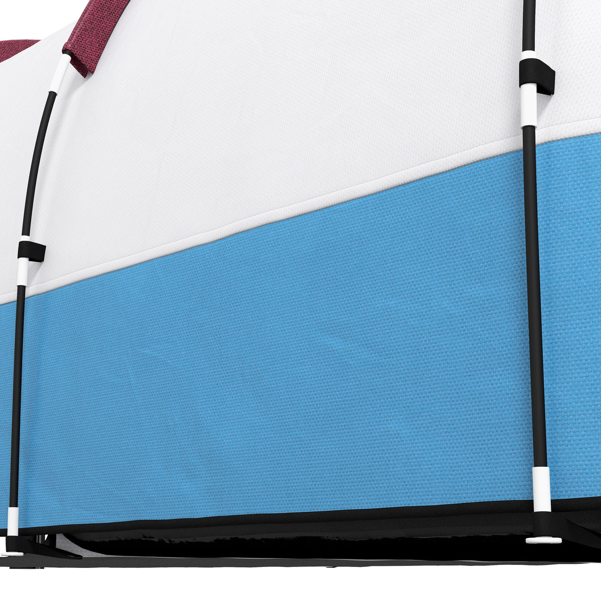Tenda de Campismo Familiar para 3 Pessoas Tenda de Campismo Dobrável Leve com 2 Divisões Bolsa de Transporte Impermeável 2000 mm para Praia e Caminhadas 420x200x150 cm Azul Claro e Vermelho — foto 8
