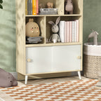 Estante Infantil de Madeira com 4 Compartimentos Estante de Livros para Crianças com Prateleiras Abertas e Armário para Domitório Sala de Jogos 80x30x140,5 cm Branco e Madeira — foto 8