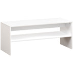 Mesa de Centro Mesa Auxiliar com Compartimento Aberto Mesa de Café para Sala de Estar 100x40x41,5 cm Branco Brilhante — foto 1