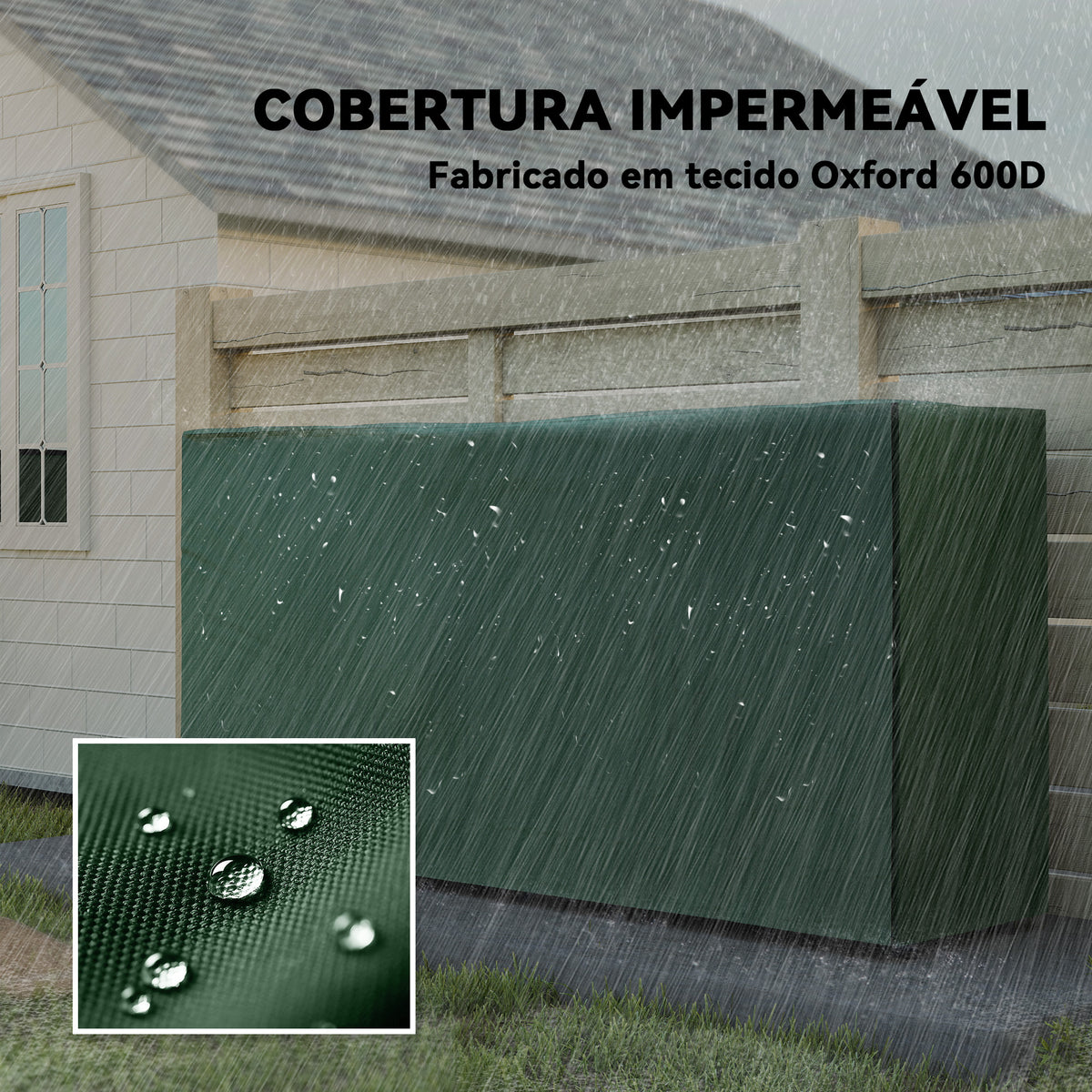 Suporte para Lenha com Cobertura Estante para Lenha de Metal Ajustável para Interior e Exterior Carga 200 kg 200x36x99 cm Verde Escuro e Preto — foto 4