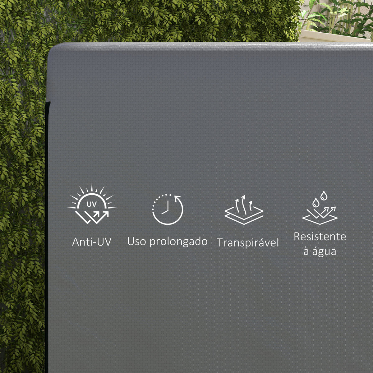 Capa para Baloiço de Jardim, Capa para Baloiço de Exterior, Cobertura com Fecho, Impermeável, 215x155x150 cm, Cinzento Escuro — foto 4