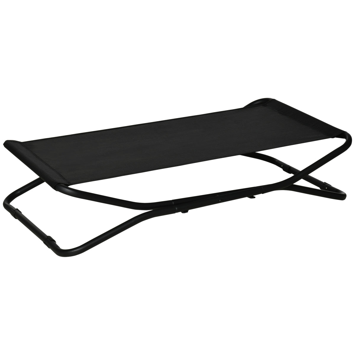 Cama Elevada para Cães Dobrável Cama para Animais de Estimação Pequenos e Médios com Tecido de Malha Respirável Estrutura de Aço para Interior e Exterior 111x65,5x19cm Preto — foto 1