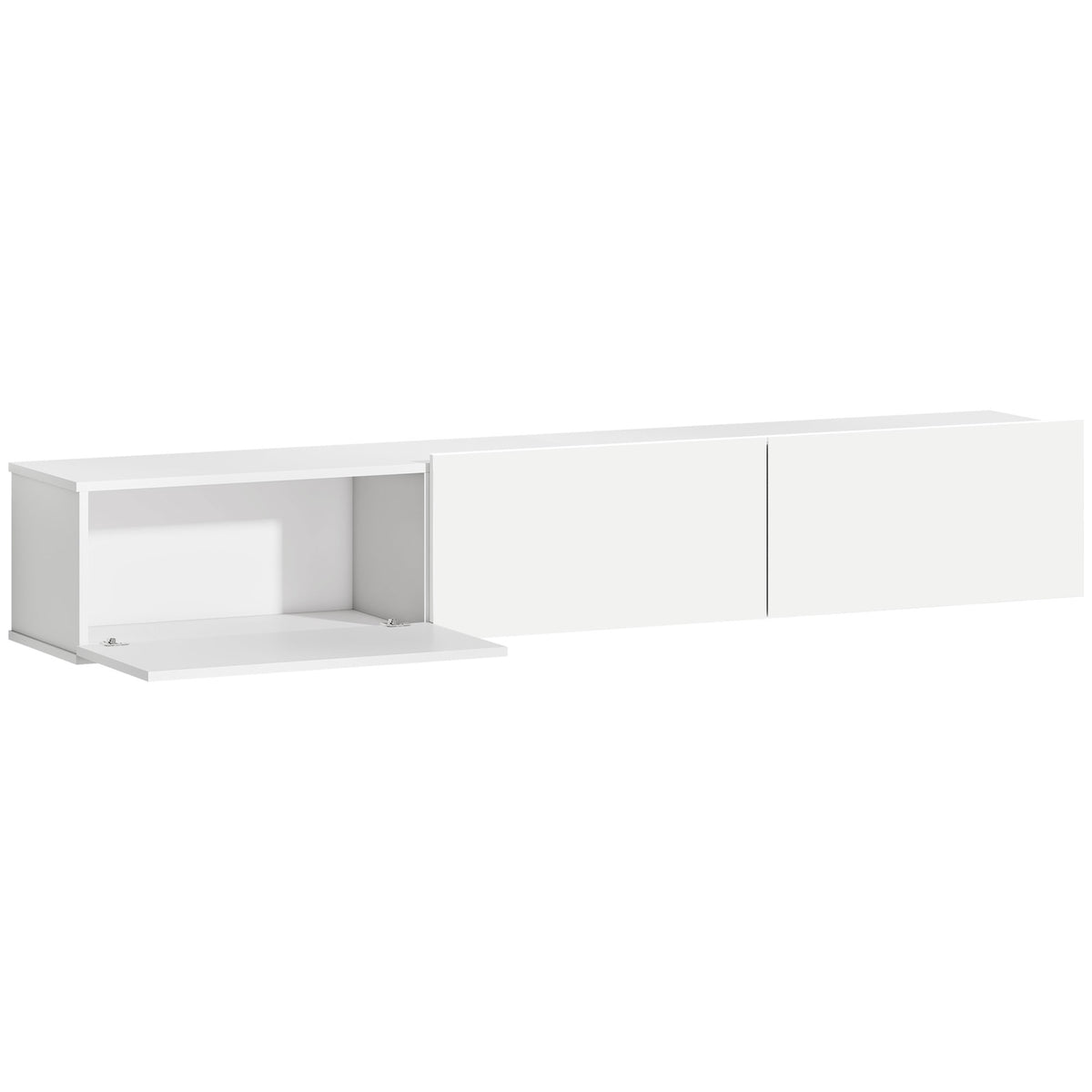 Móvel de TV Suspenso 180 cm, Móvel para televisão até 208,28 cm com 3 Portas Basculantes e Fecho Suave, Branco — foto 1