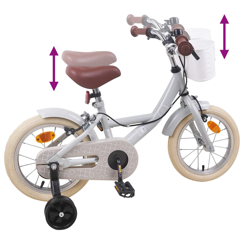 Bicicleta Infantil 12 Polegadas para 2-4 anos Cinzento-claro — foto 7