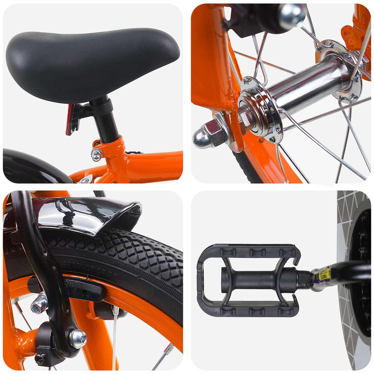 Bicicleta Infantil 12 Polegadas para 2-4 anos Laranja — foto 4