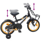 Bicicleta Infantil 12 Polegadas para 2-4 anos Laranja e Preto — foto 7