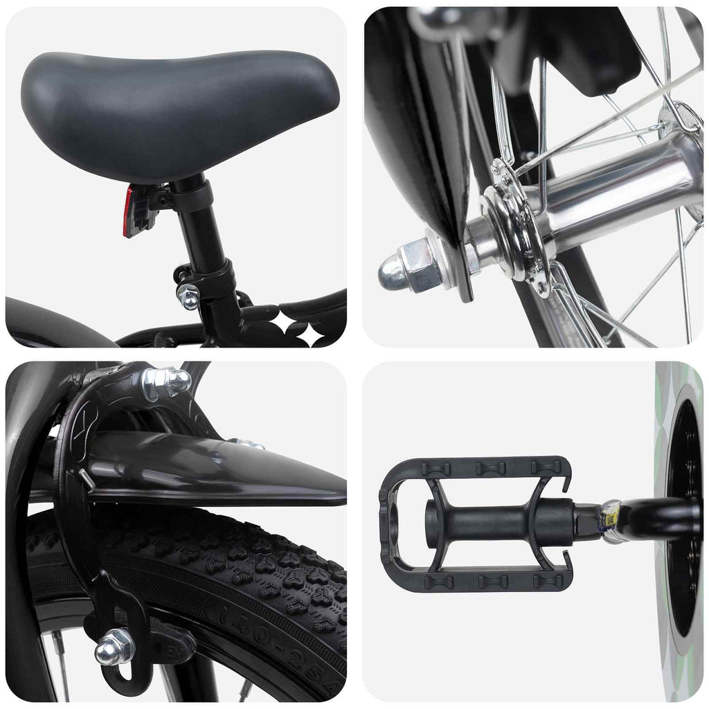 Bicicleta Infantil 12 Polegadas para 2-4 anos Preto — foto 4