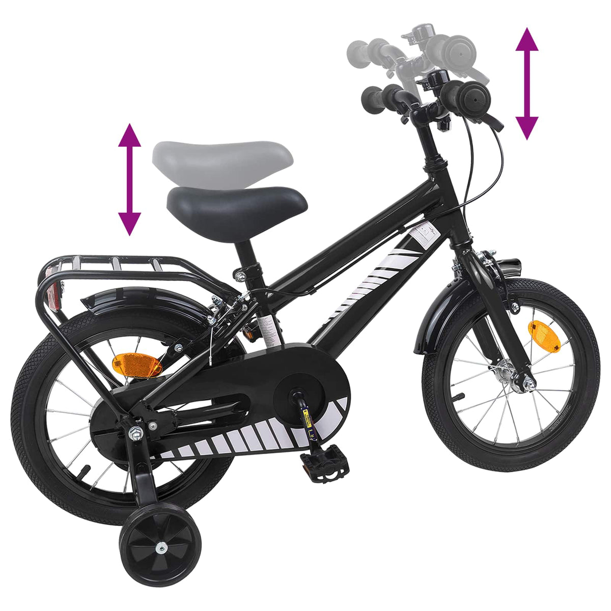 Bicicleta Infantil 12 Polegadas para 2-4 anos Preto — foto 7