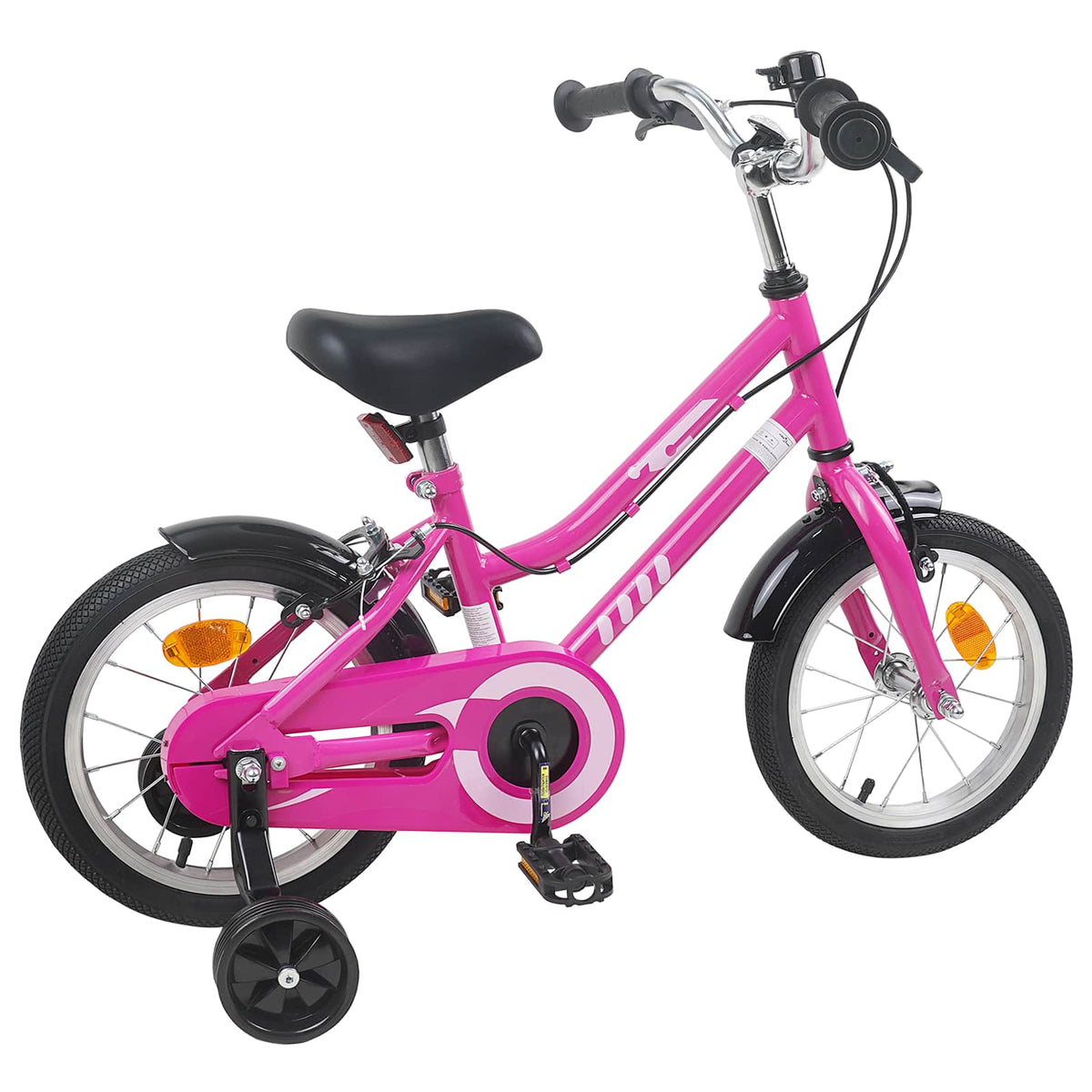 Bicicleta Infantil 12 Polegadas para 2-4 anos Preto Rosa — foto 3