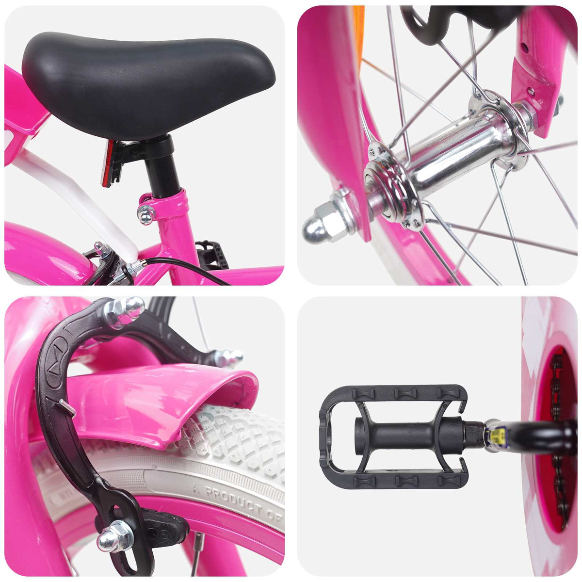 Bicicleta Infantil 12 Polegadas para 2-4 anos Rosa — foto 4