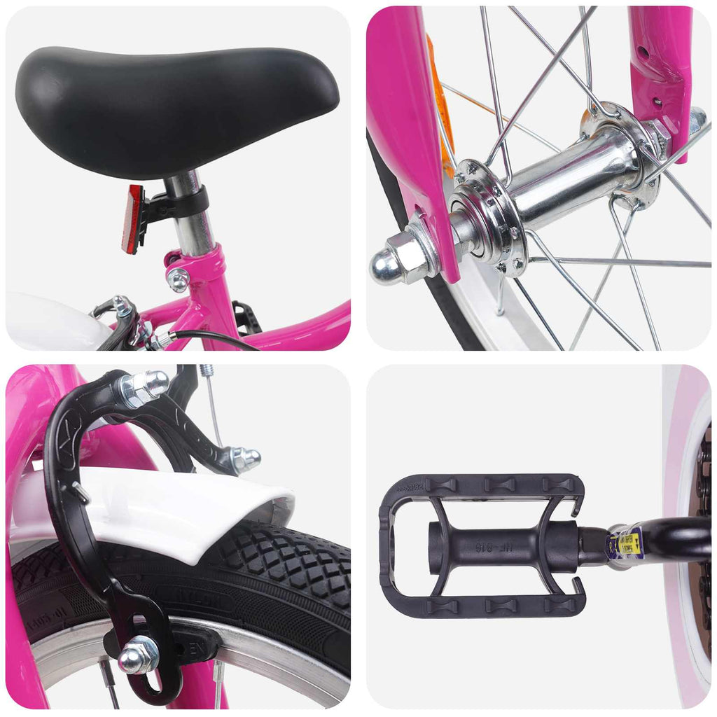 Bicicleta Infantil 12 Polegadas para 2-4 anos Rosa Branco — foto 4