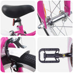 Bicicleta Infantil 12 Polegadas para 2-4 anos Rosa Branco — foto 4